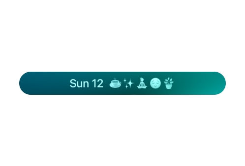 Screenshot of iOS lock screen highlighting the ability to put emojis next to the date and time.