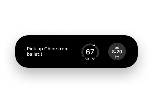 Screenshot of iOS widget highlighting the ability to put an important reminder on the lock screen.