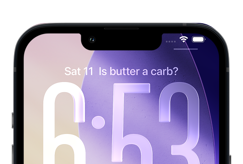 Screenshot of iOS lock screen highlighting the ability to put a movie quote next to the date and time.